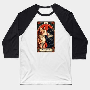 Tarot Card The Lovers Cat Edition Baseball T-Shirt